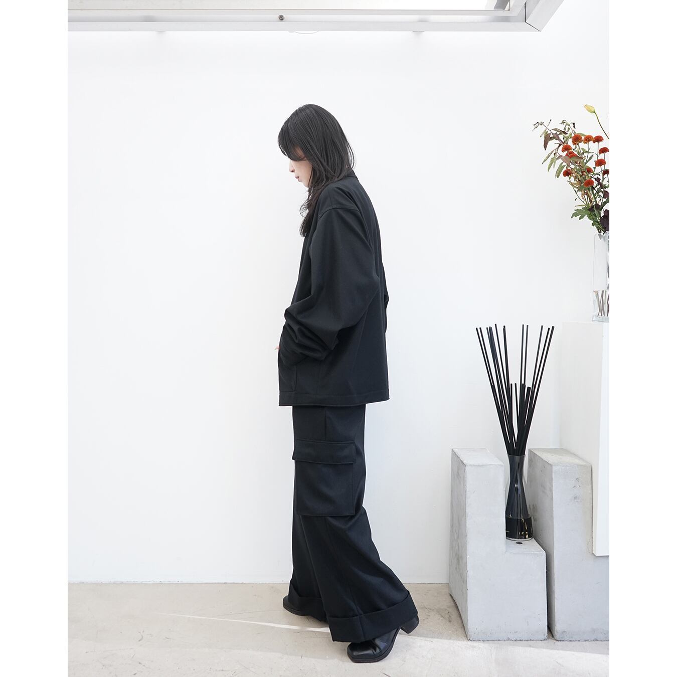 kujaku] (クジャク) J-974 Luxury Blend Oversized Zip Jacket ver.YN