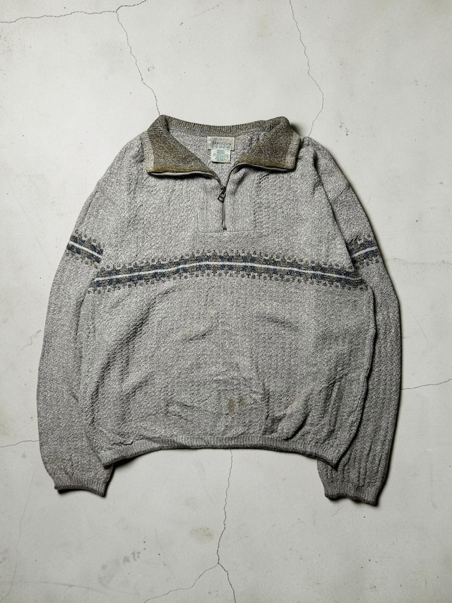 ［90s］St john's bay Half-Zip Mock Neck Knit Sweater