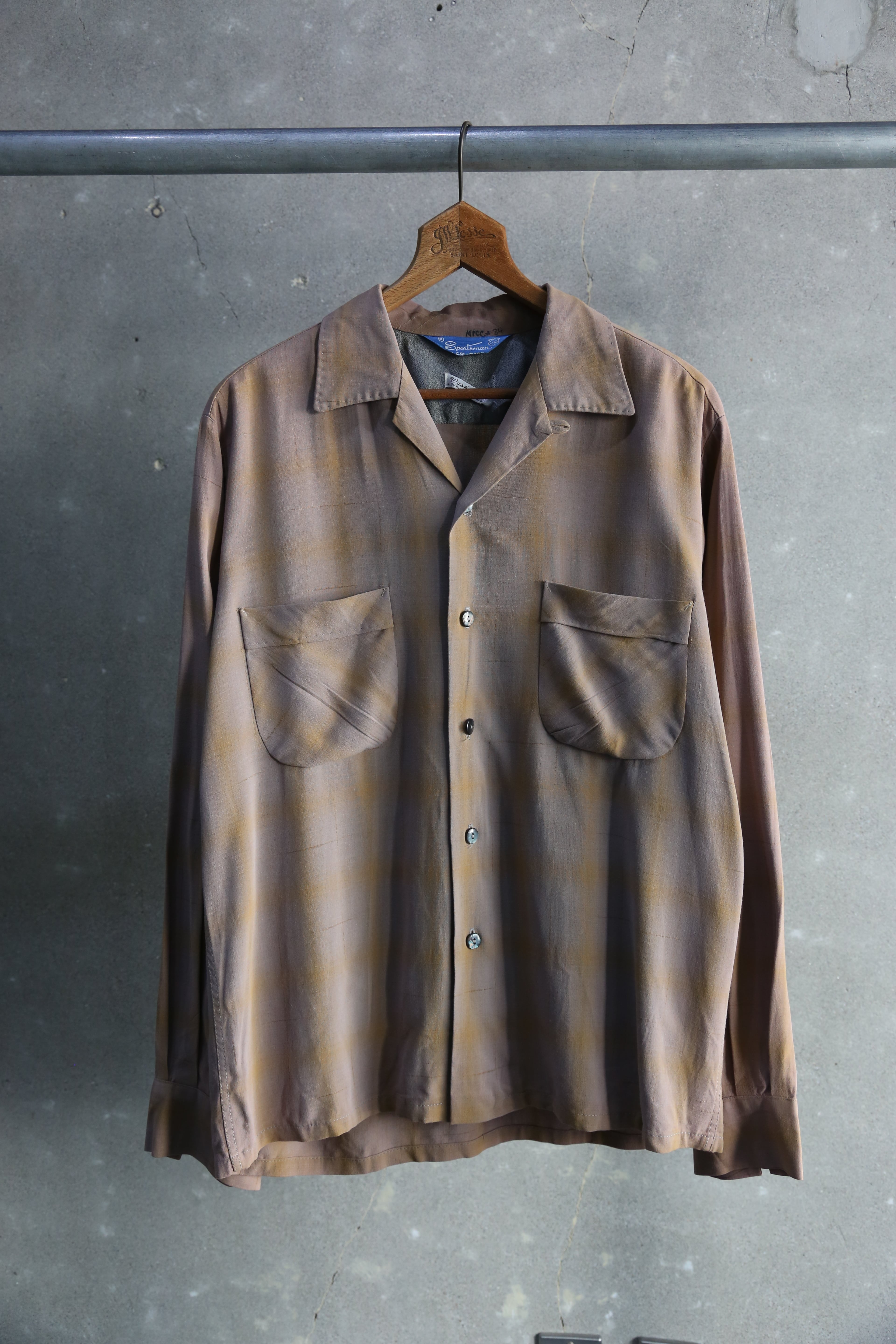 60s【CAMPUS】L/S Rayon Open Collar Shirt | the Holic vintage clothing