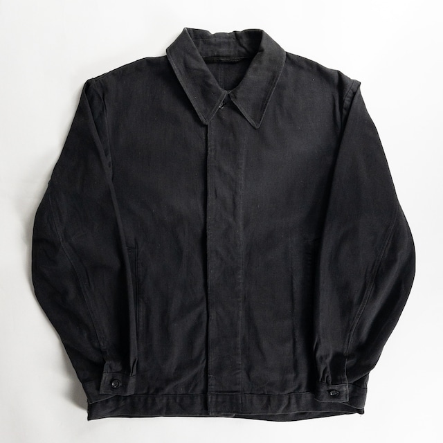 1970s "Soviet Military" Black Cotton Twill Work Jacket