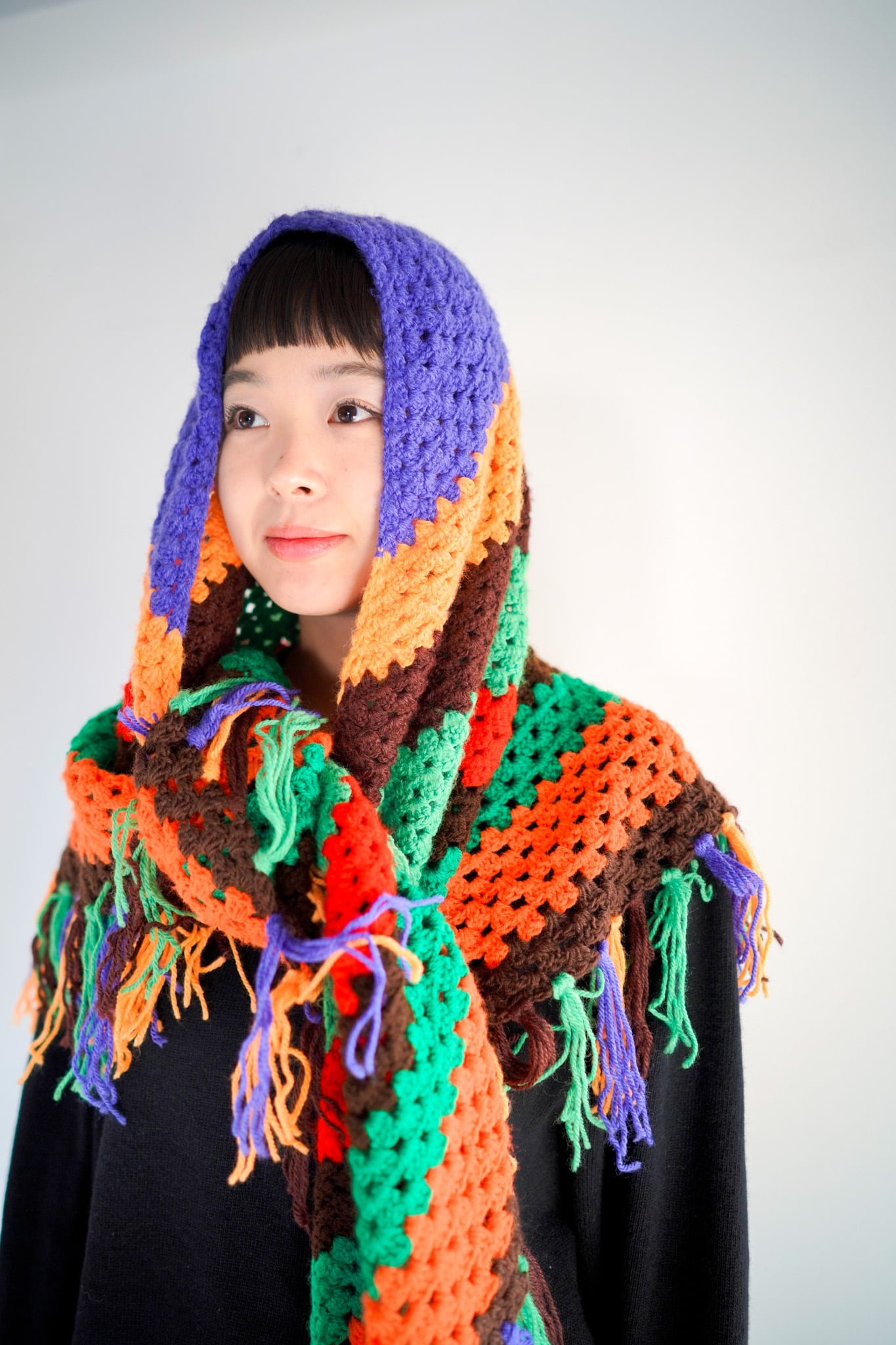 Old Wool Knitting Lag Muffler | from_antique