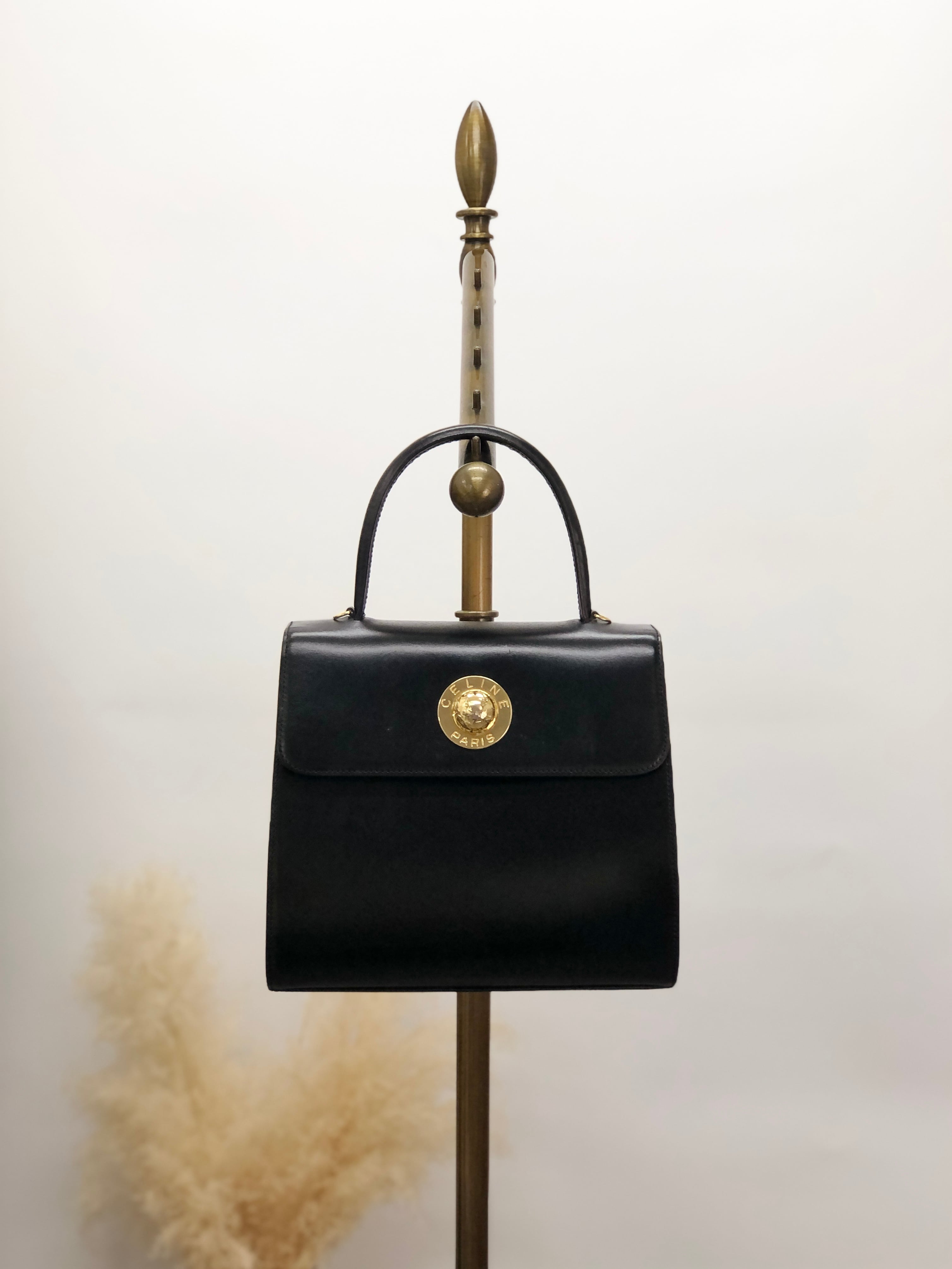 【 日本直送 名牌中古包 】CELINE セリーヌ ハンドバッグ ブラック スターボール レザー トップハンドル vintage ヴィンテージ m555jb - トートバッグ・ハンドバッグ - 革 ブラック