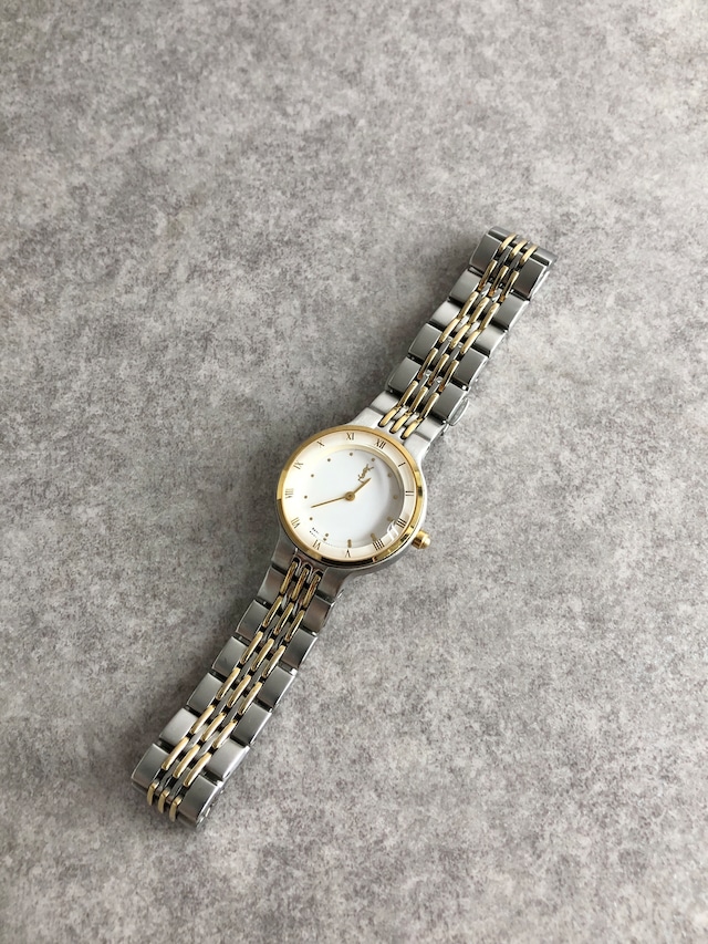 Yves Saint Laurent イヴ・サンローラン 腕時計 シルバー ゴールド YSL ステンレススチール vintage ヴィンテージ オールド dxnipd