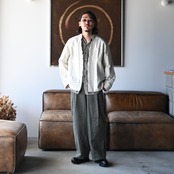LEH(レー)コーデュロイラップワイドスラックスコーディネート②