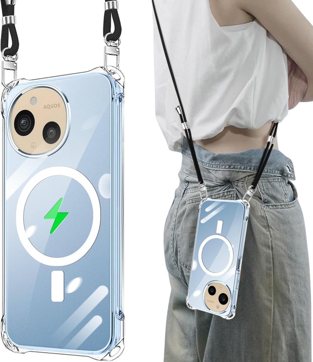 xiusiteli AQUOS Sense 9/Sense 10 用 ケース クリア ショルダー TPU Magsafe対応
