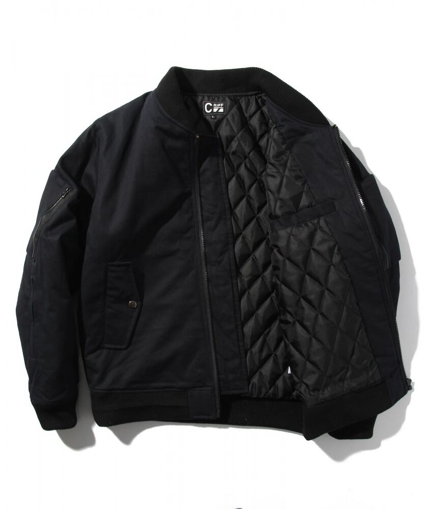 グリフィン　黒 ボンバージャケット ジッパー付き f68aa0de4e373de67b38660a415aee