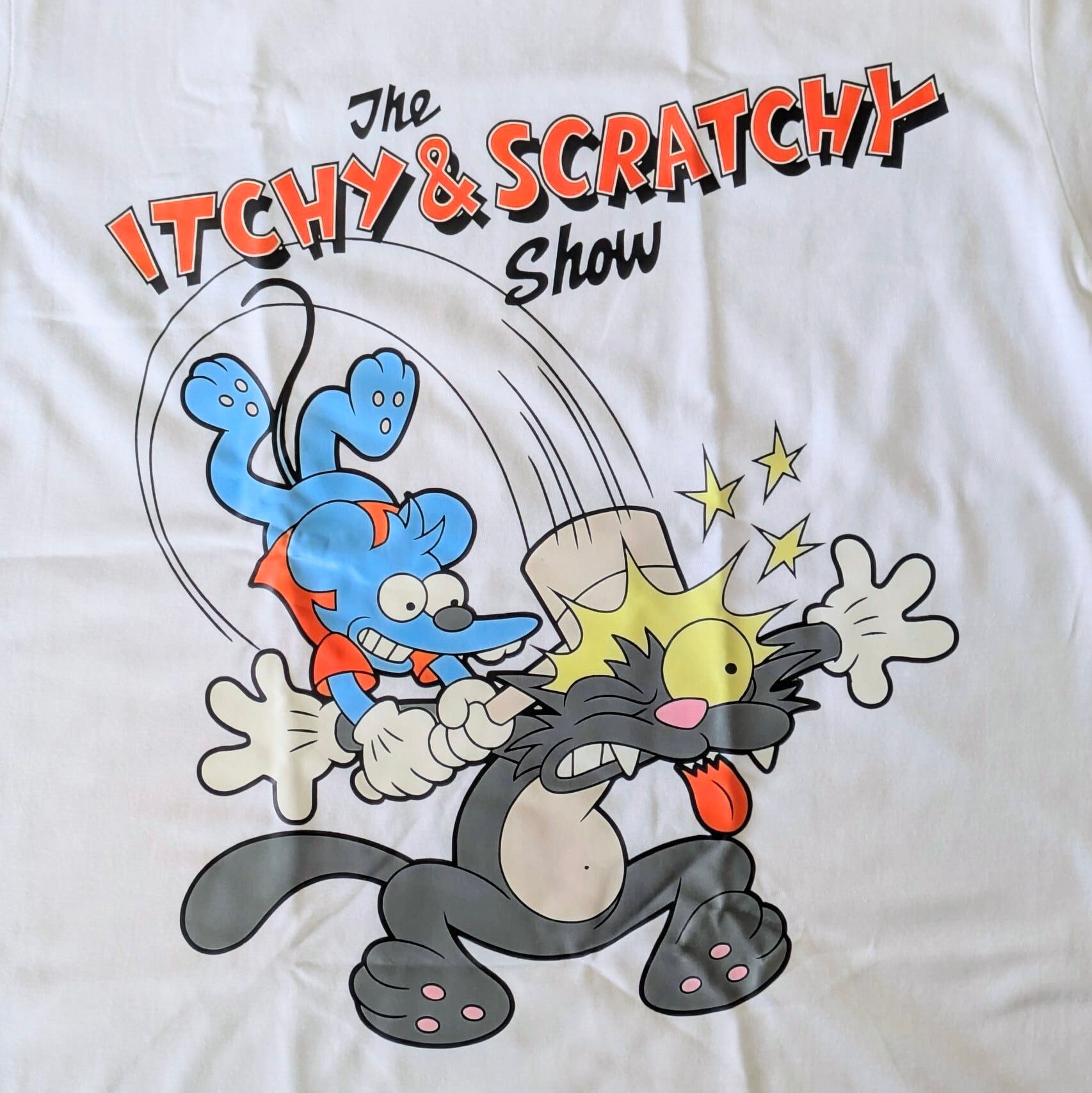 【 The Simpsons( ザ・シンプソンズ ) 】『 The Itchy & Scratchy Show / イッチー&スクラッチー 』 Tシャツ / WHITE〚アメリカン雑貨 アメトイ〛