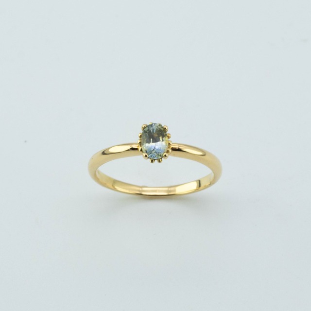 ⁂天然⁂　◇バイカラーサファイア　K１８リング#8に直し◇　0.45ｃｔ