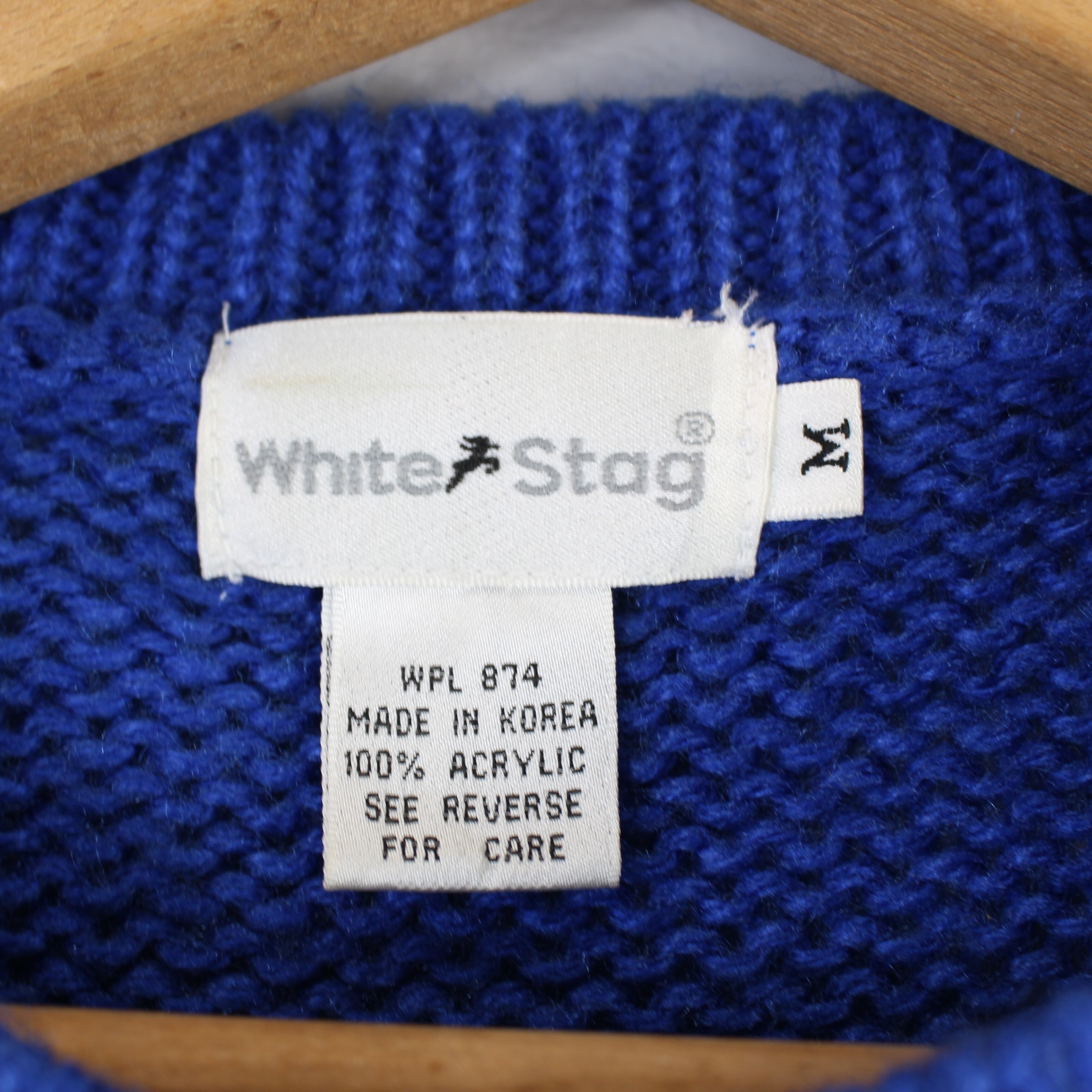 USA VINTAGE WHITE STAG HAND MADE DESIGN KNIT/アメリカ古着ホワイト