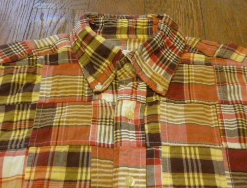 Brooks Brothersの古着パッチワークシャツ (M) チェック【クリックポスト利用で送料無料】