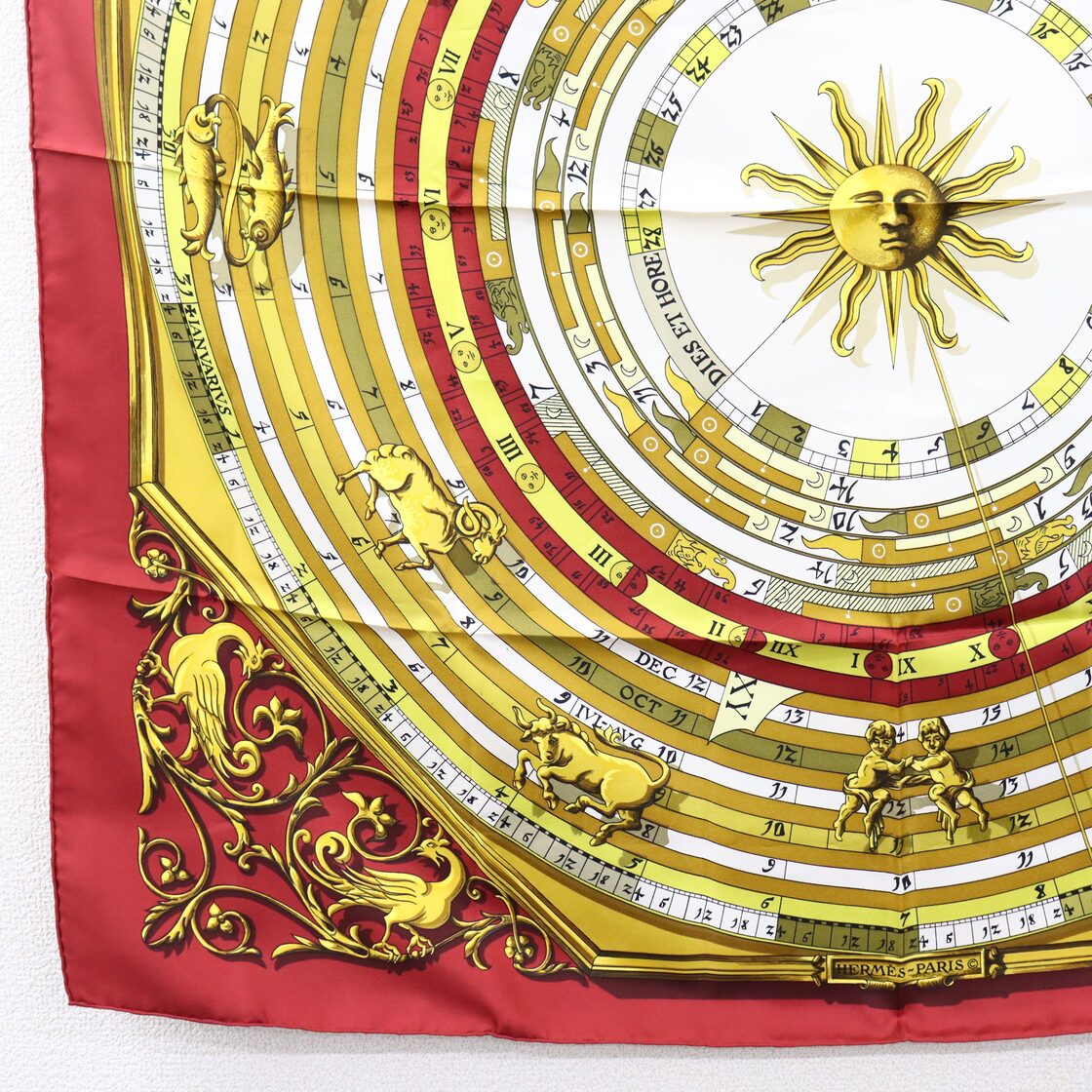 HERMES エルメス カレ90 DIES ET HORE 占星術 シルクスカーフ 大判  