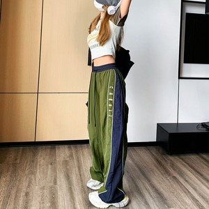 CHENXX草色の反射テープ付ロングパンツ