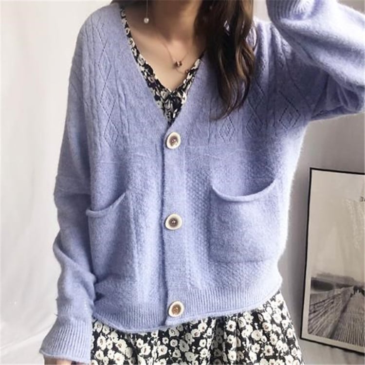 超人気インスタグラムで話題 INSスタイル ニットトップス カーディガン 秋 コート セーター 新品