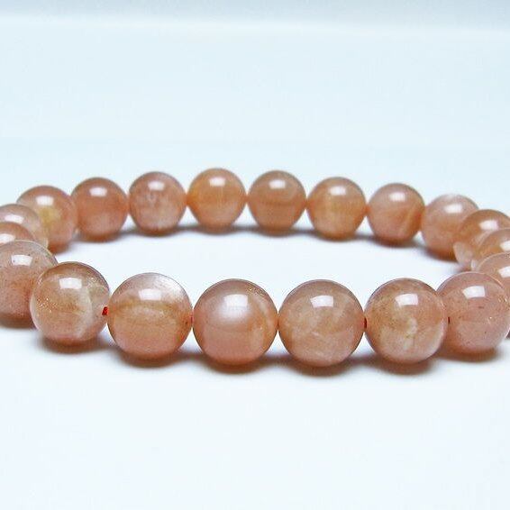 オレンジムーンストーン ブレスレット 10mm 一点物 メール便可 [M便 1/10] 111-48516
