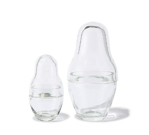 希少 レア 木製 キャニスター アンティーク インテリア 小物入れマトリョーシカ Glass Matryoshka Canister size:L | ガラス マトリョーシカ
