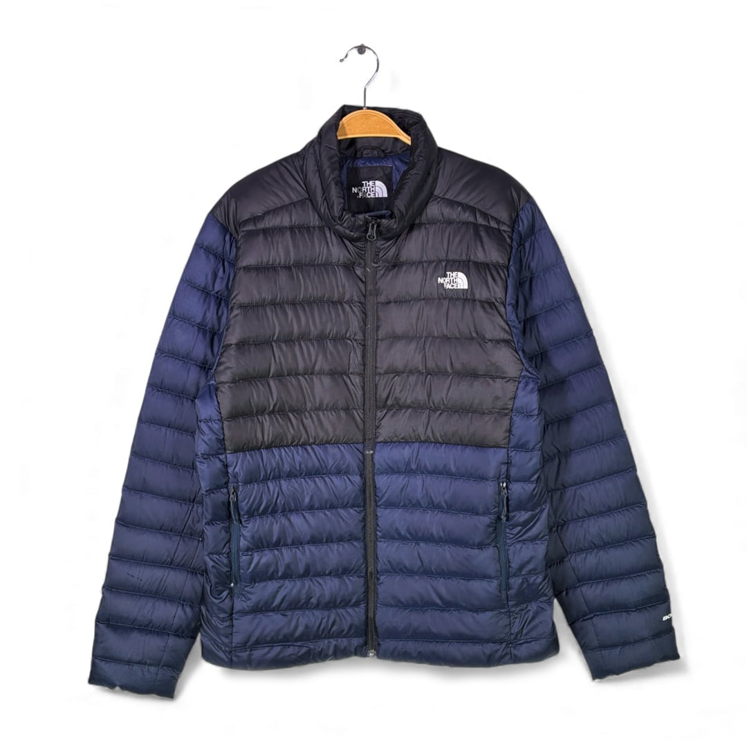 ノースフェイス ダウンジャケット 軽量 800フィル 2トーン ブラック ネイビー パーテックス THE NORTH FACE サイズM 古着 DD0458