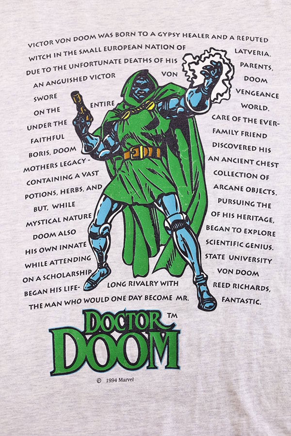 Vintage 90s MARVEL DR DOOM Villian Character Both Graphic T