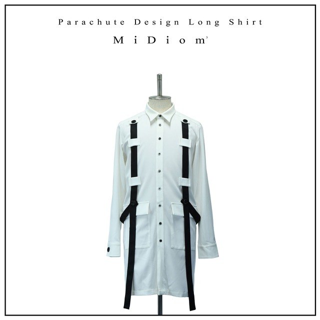 【MiDiom】Parachute Design Long Shirt／White
