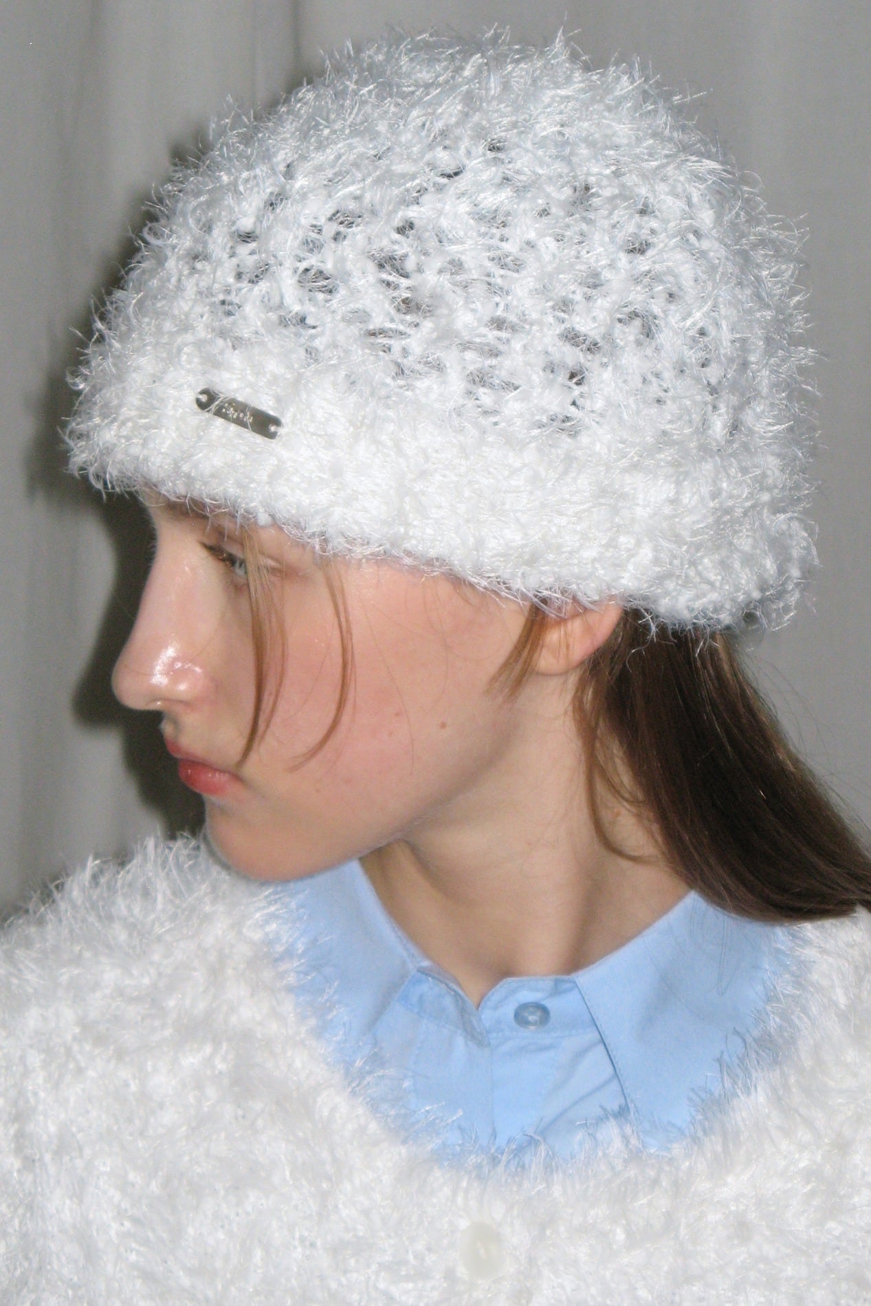 SINOON] HAIRY NET BEANIE (WHITE) 正規品 韓国ブランド 韓国通販 韓国