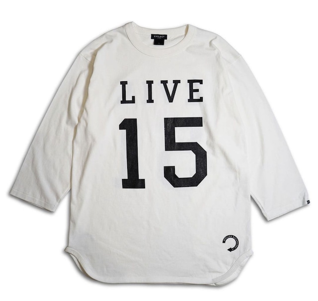 EVILACT " 15th ANNIVERSARY Baseball tee " White