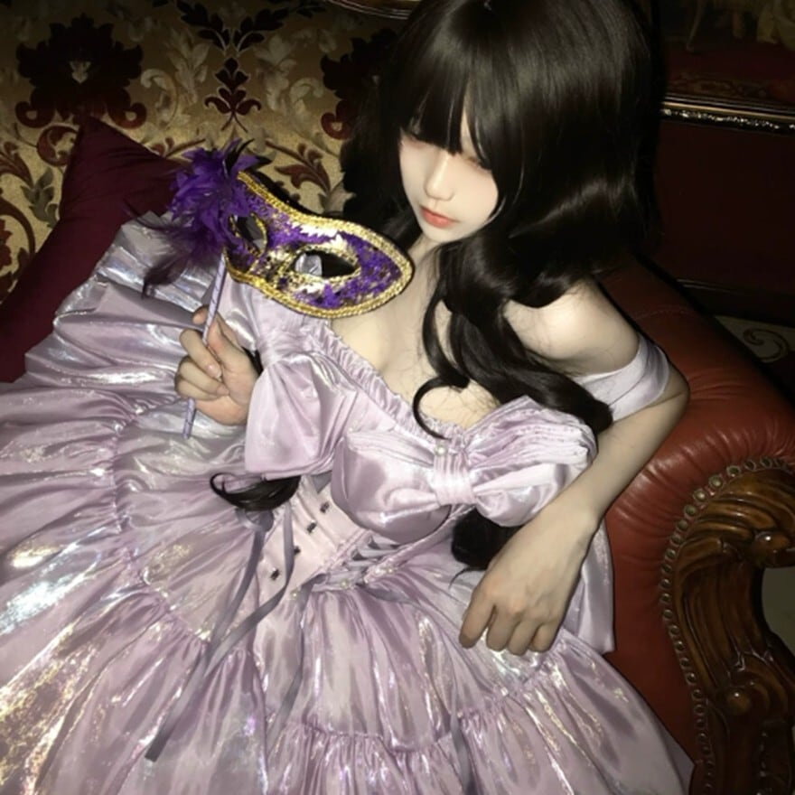 甘ロリ｜ビッグリボン付きフリルドレス（ラベンダー）撮影会向け