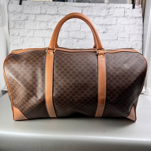 CELINE セリーヌ マカダム レザー ボストンバッグ ブラウン A-13719