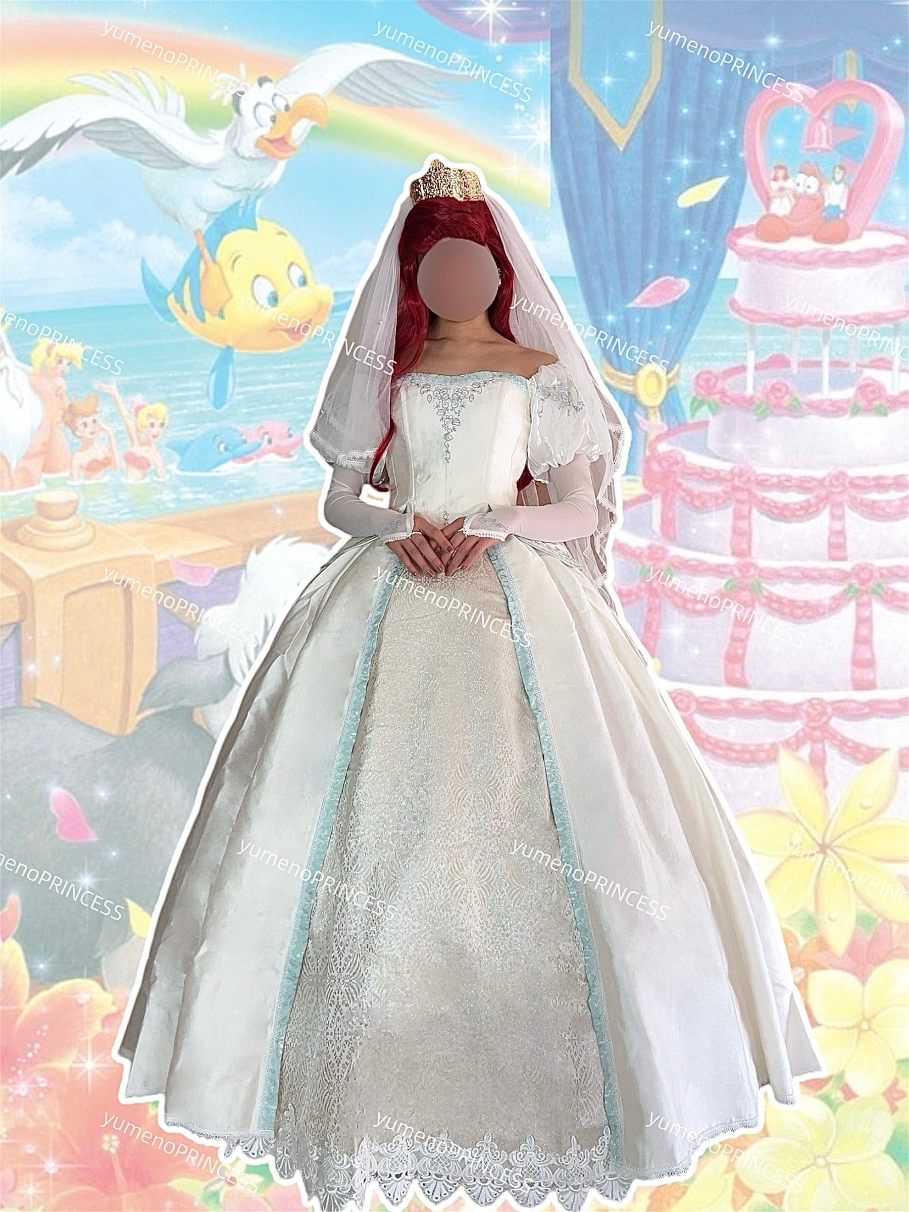 ディズニー アリエル ウェディングドレス 成人用 ドレス Dハロ