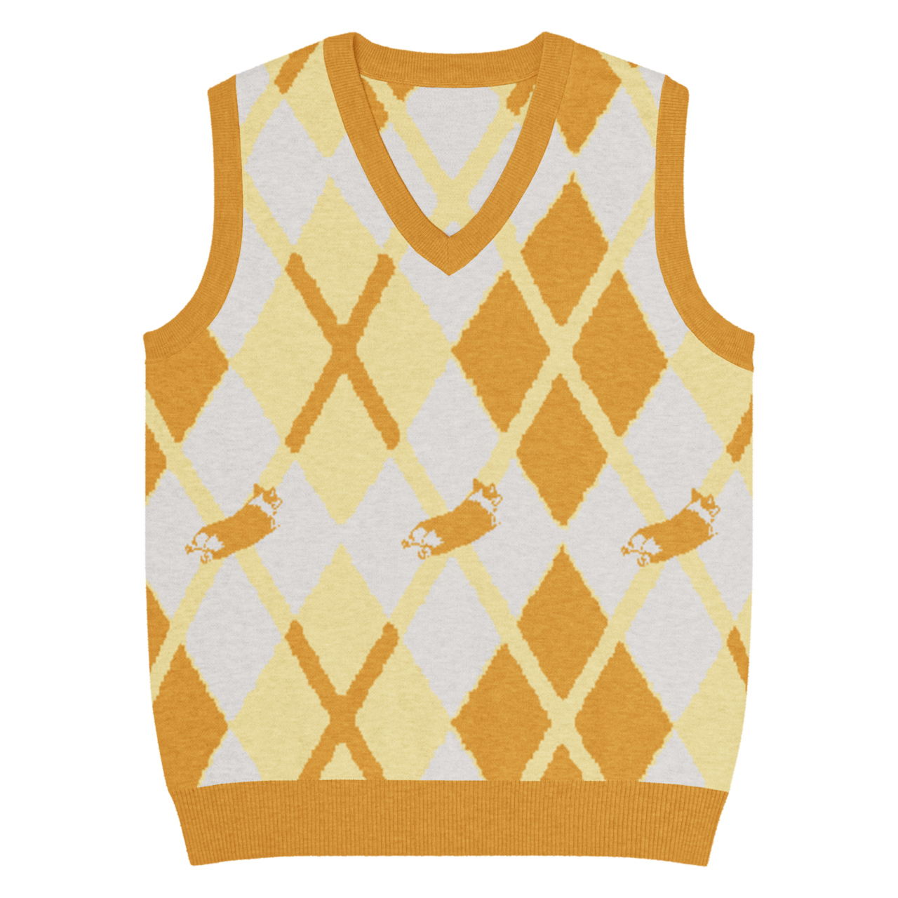 WIGGLE ARGYLE Knit Vest　[T0098]