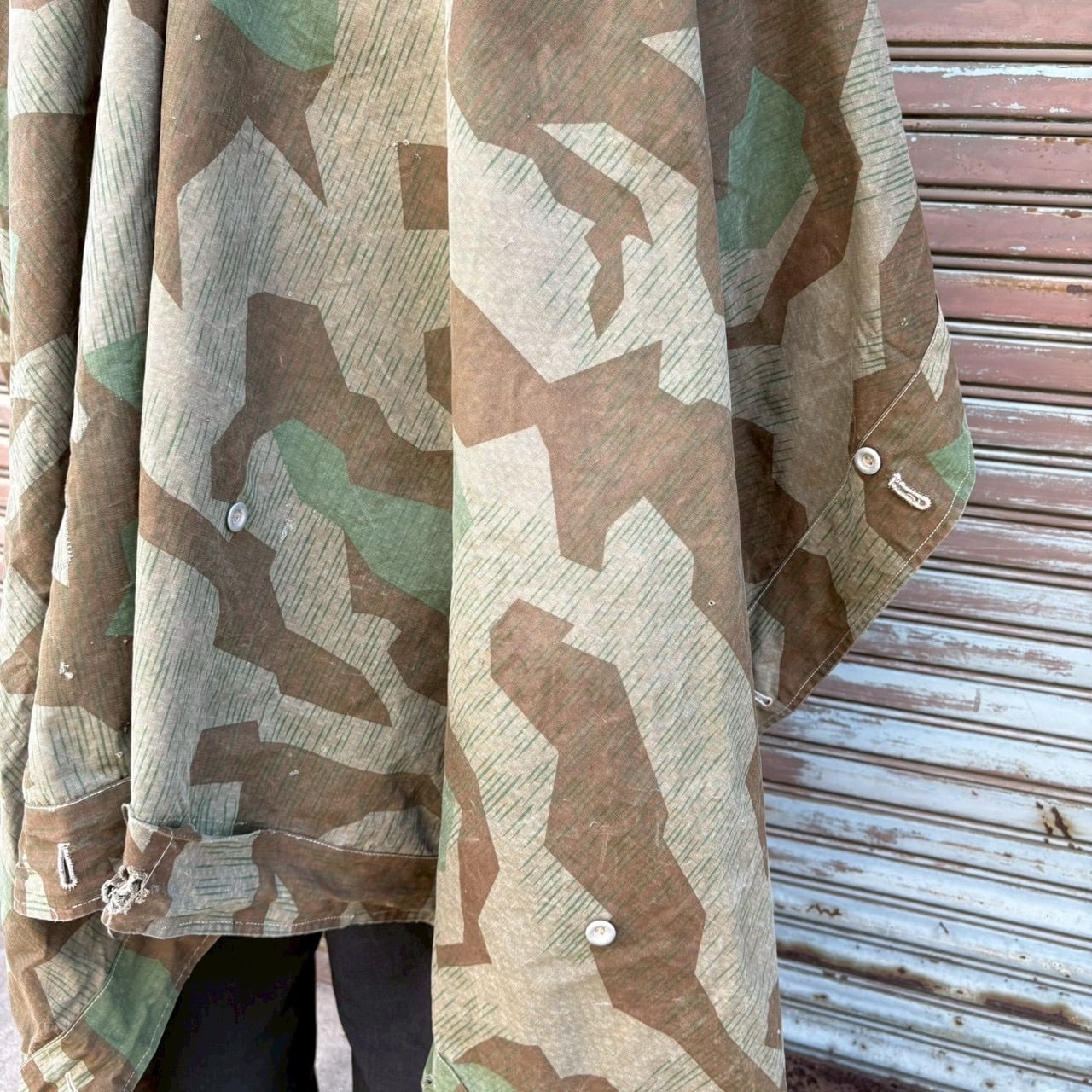 貴重 40s German Army ドイツ軍 実物 M-31 Splinter Camo Zeltbahn WW2