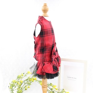 【即納】海外作家さん　レッドチェックチュールワンピース【KK007】