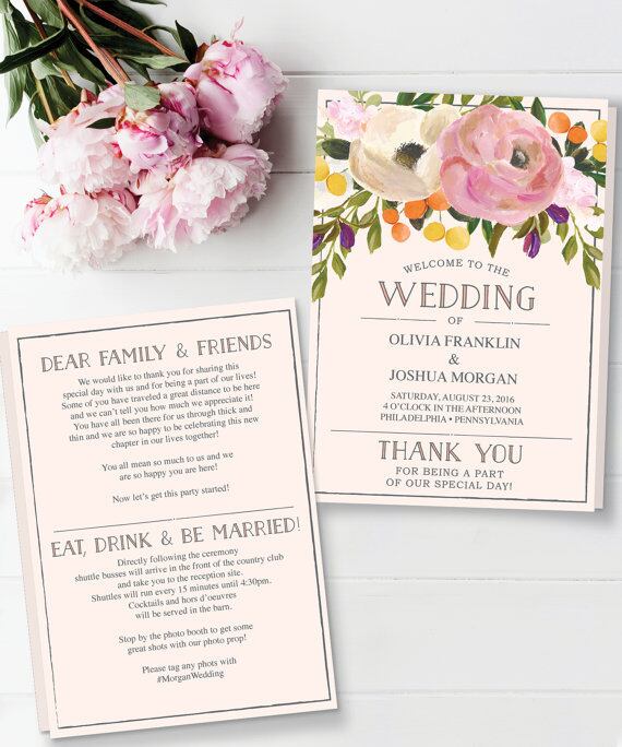 【Sweet Blooms】ゲストが何名でもこの値段♥︎自分で作る席次表&プログラムブックキット│結婚式