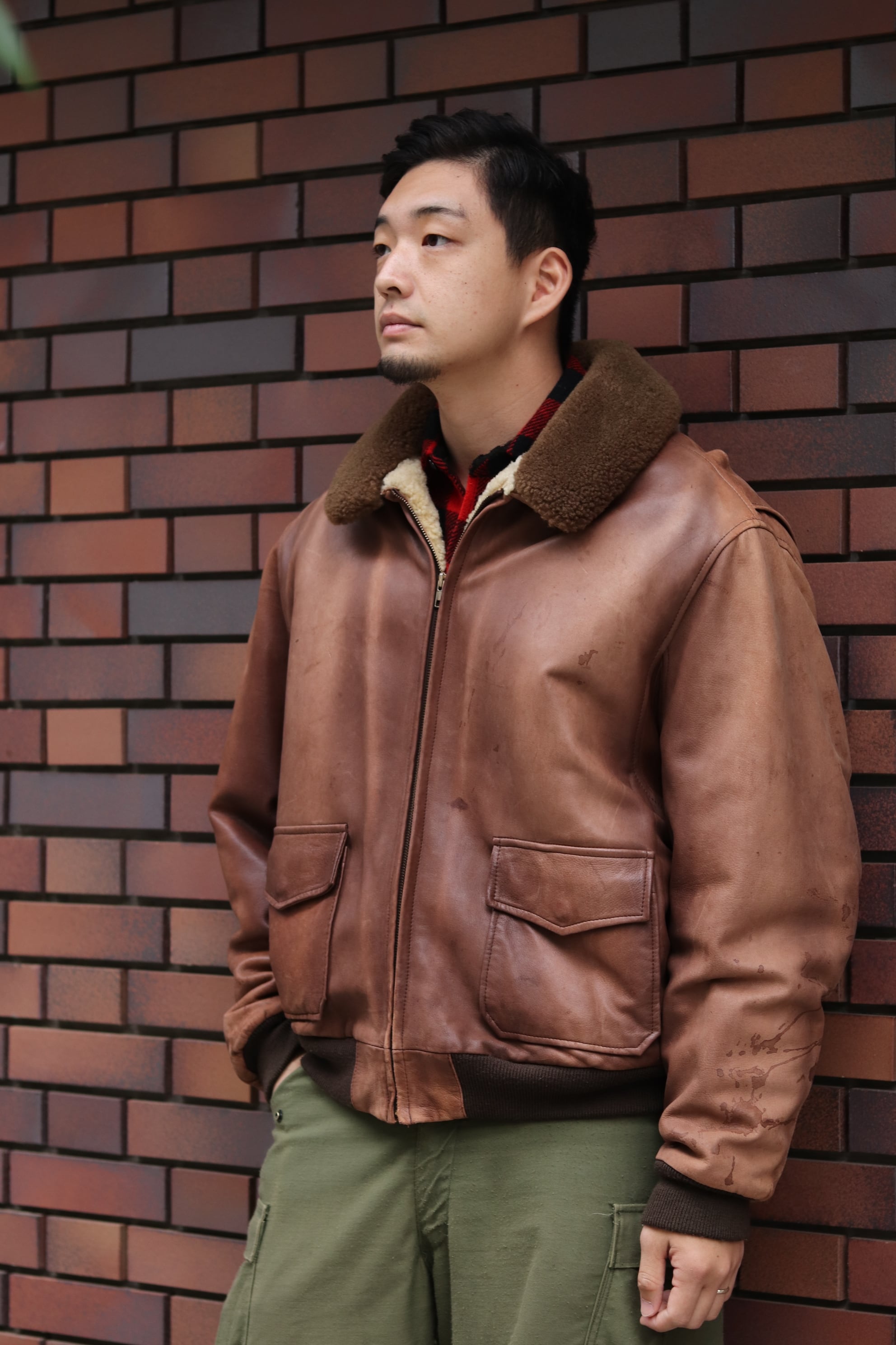 Polo by Ralph Lauren / 80s MILITARY LEATHER JACKET 】 ラルフ