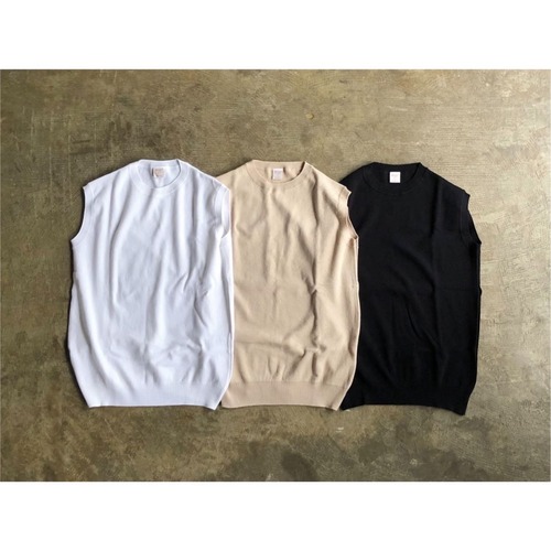 gicipi(ジチピ) 『OPALE』Cotton Crew Neck No Sleeve Knitsew