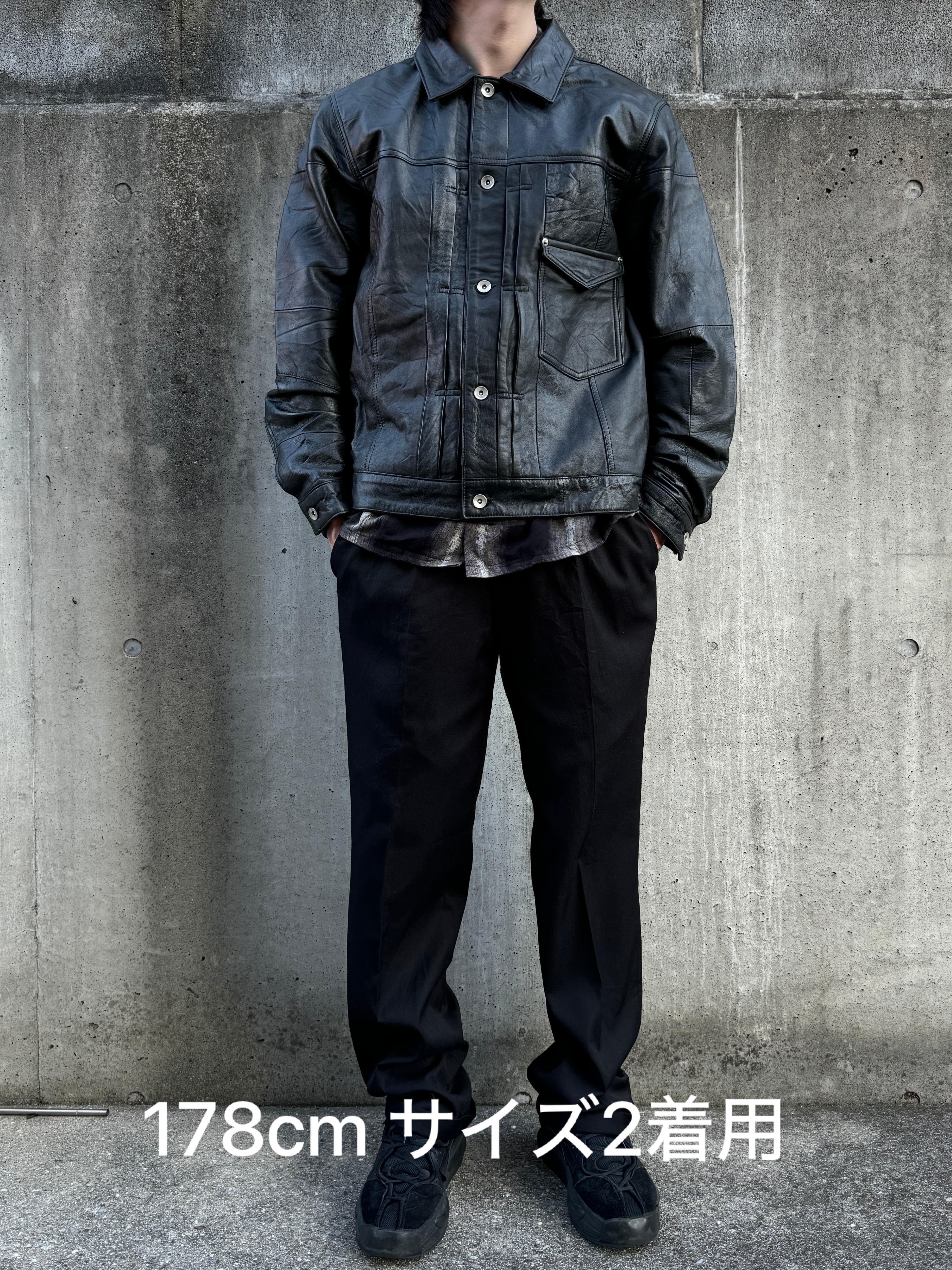 3POCKET 1st LEATHER JKT (Silver Button) | yoused