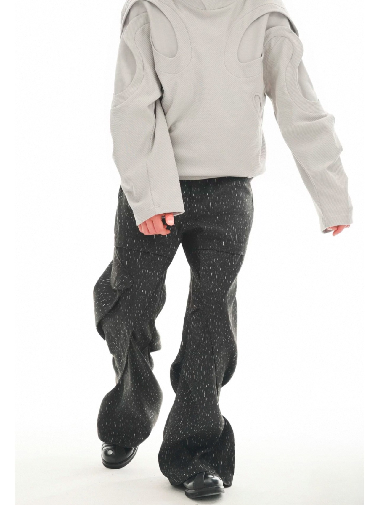 54A0 Particle Jacquard Straight Trousers