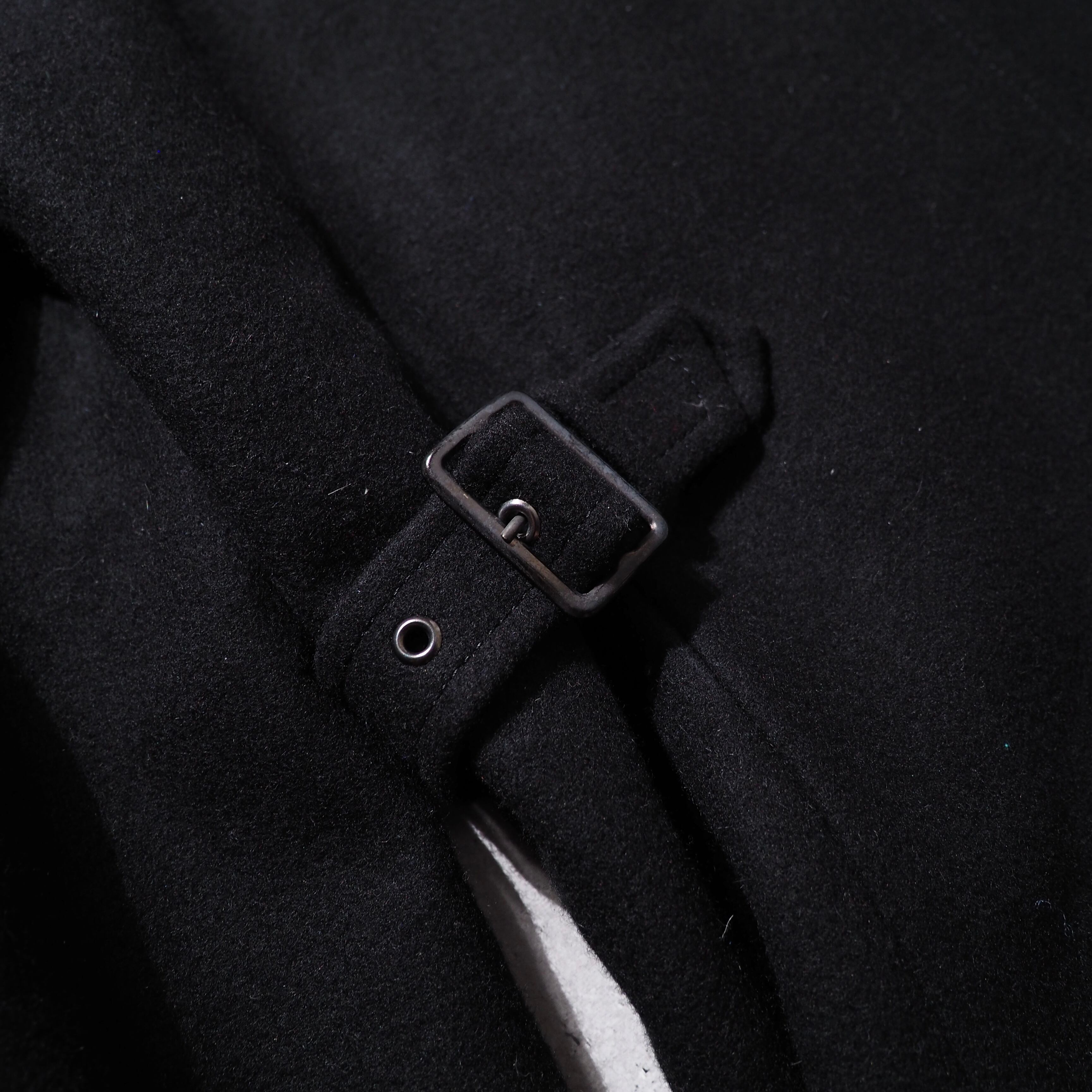 2000s ” PERSON'S ” deformation silhouette design Black wool coat