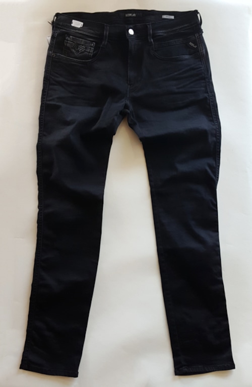 REPLAY  ANBASS HYPERFLEX STRETCH BLACK DENIM  66106B