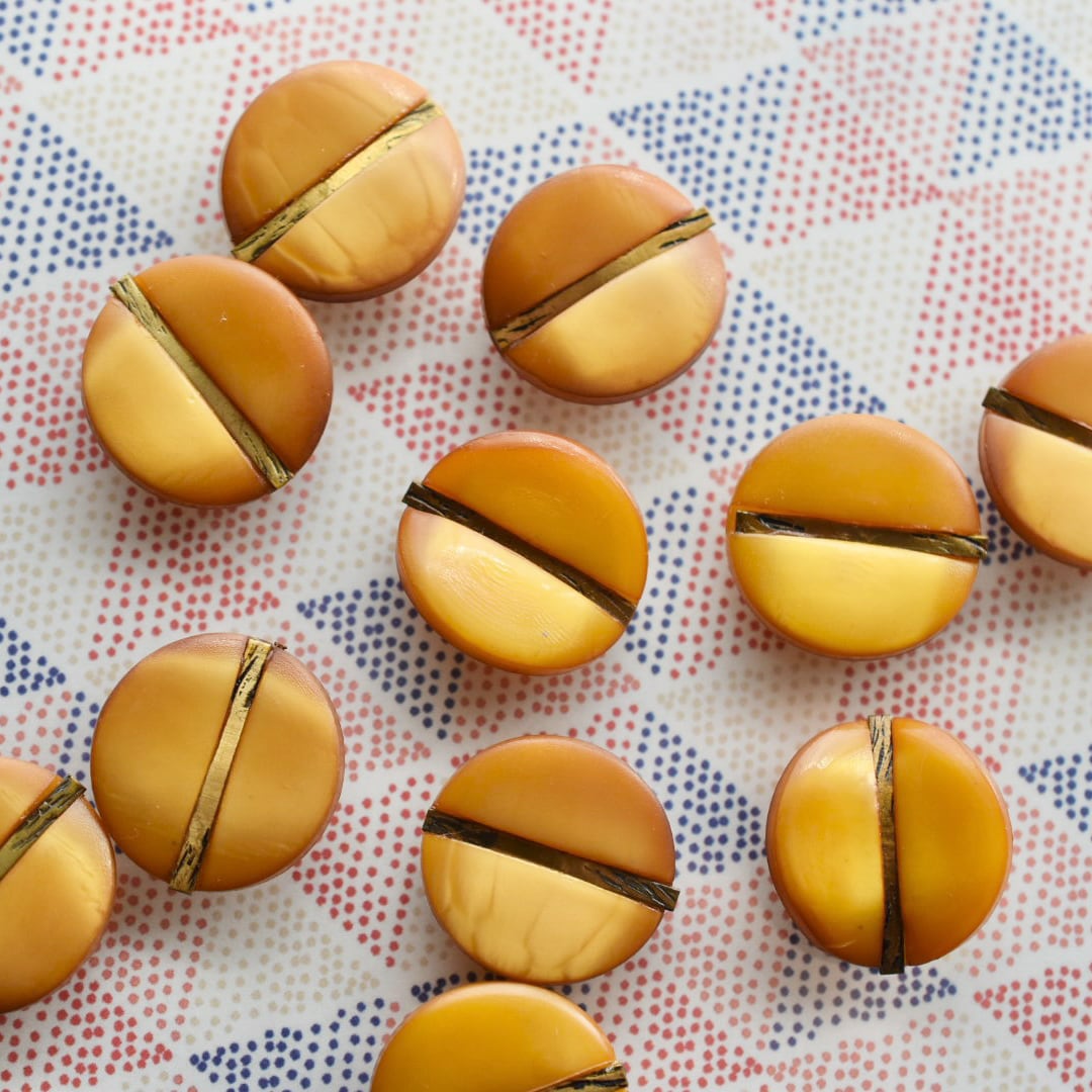 オーバル ゴールドバー×マスタードマーブル 20㎜