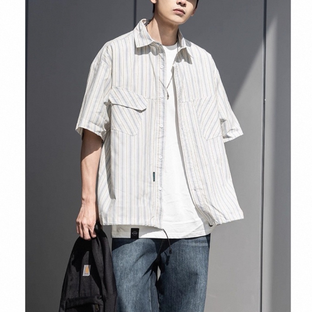 Multi stripe double pocket shirt 1348 - 8