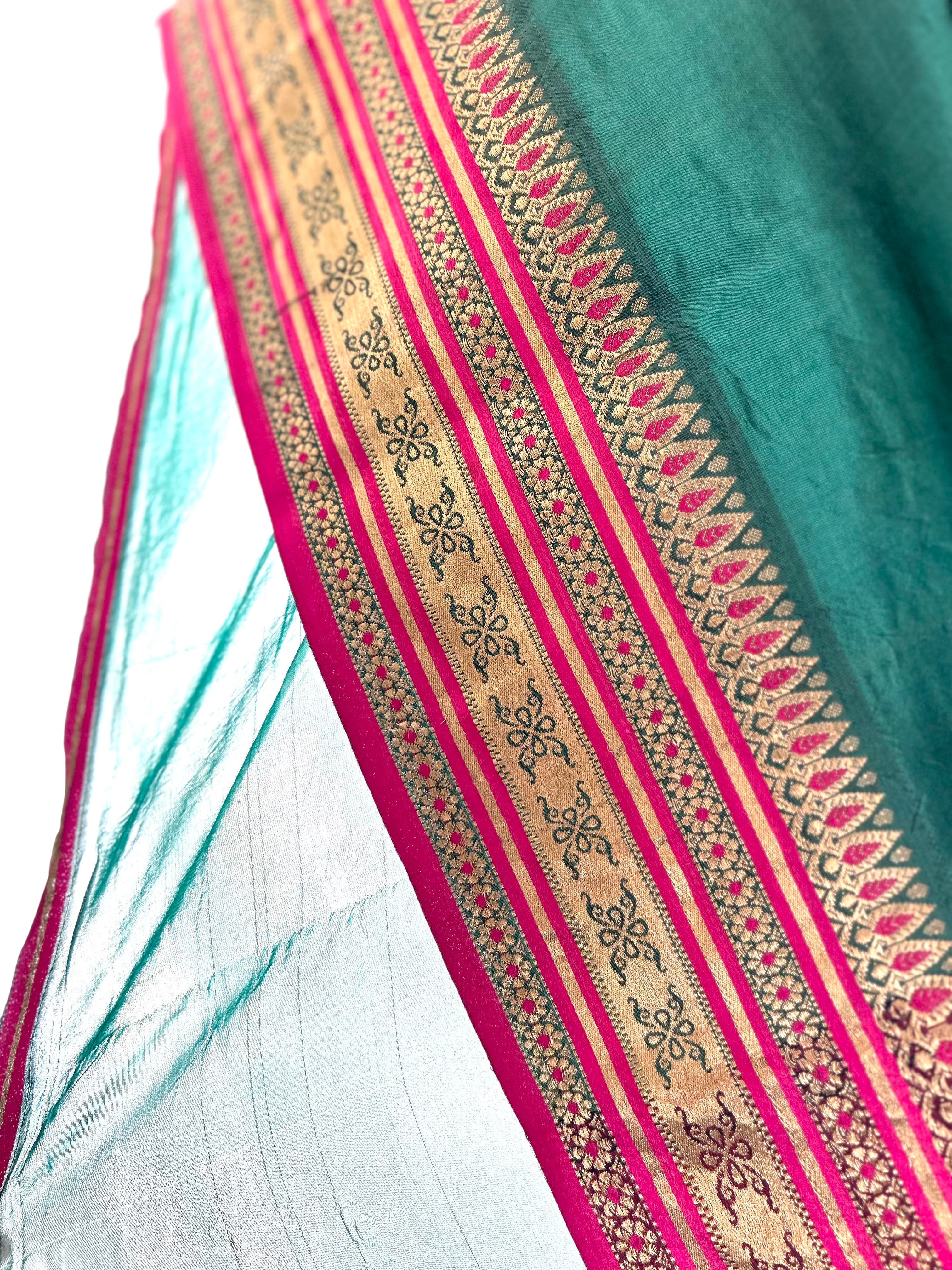 レンタル専用】インドサリー 緑×赤 | Saree shop KatoDesign SUMIKAWA