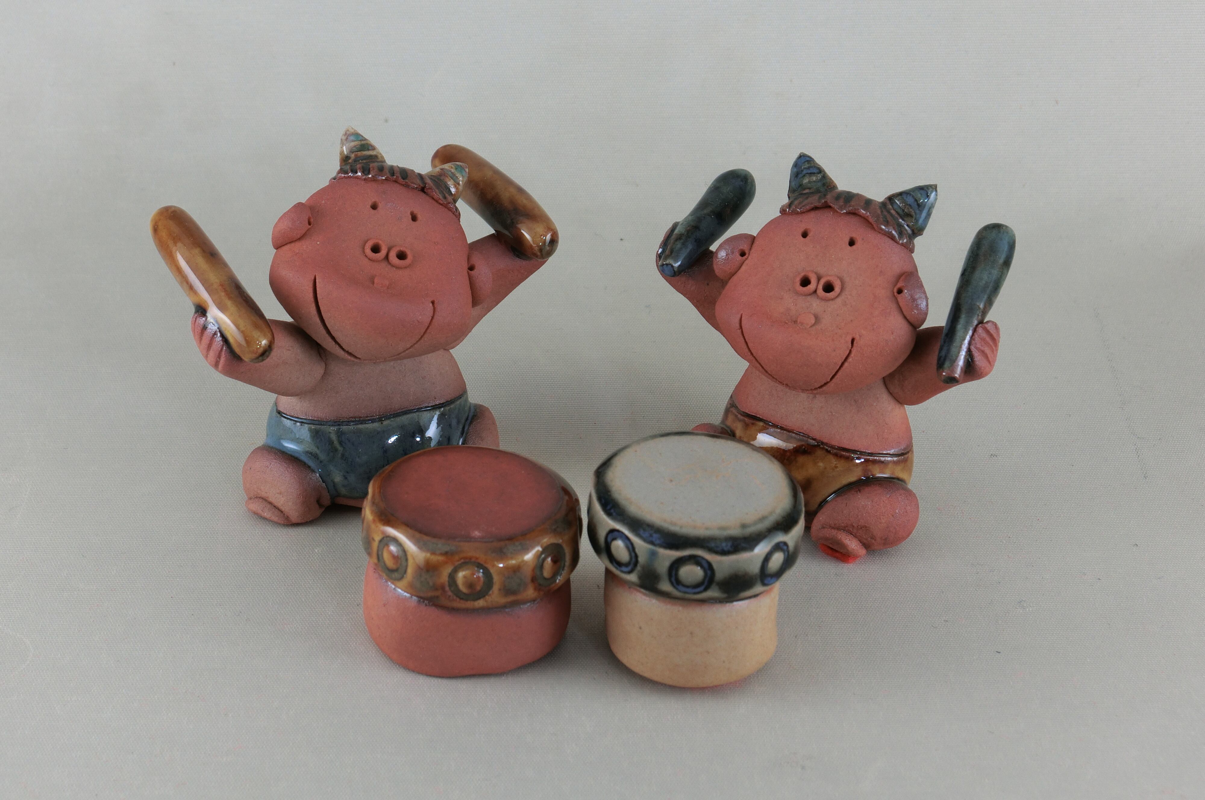 山口県太古窯　可愛い陶器置物（人形）