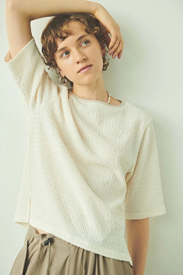 【KHA:KI カーキ】WAVY JERSEY SHORT SLEEVE TOP ウェイビージャージーショートスリーブトップ MIL24HCS3387 (3COLORS)