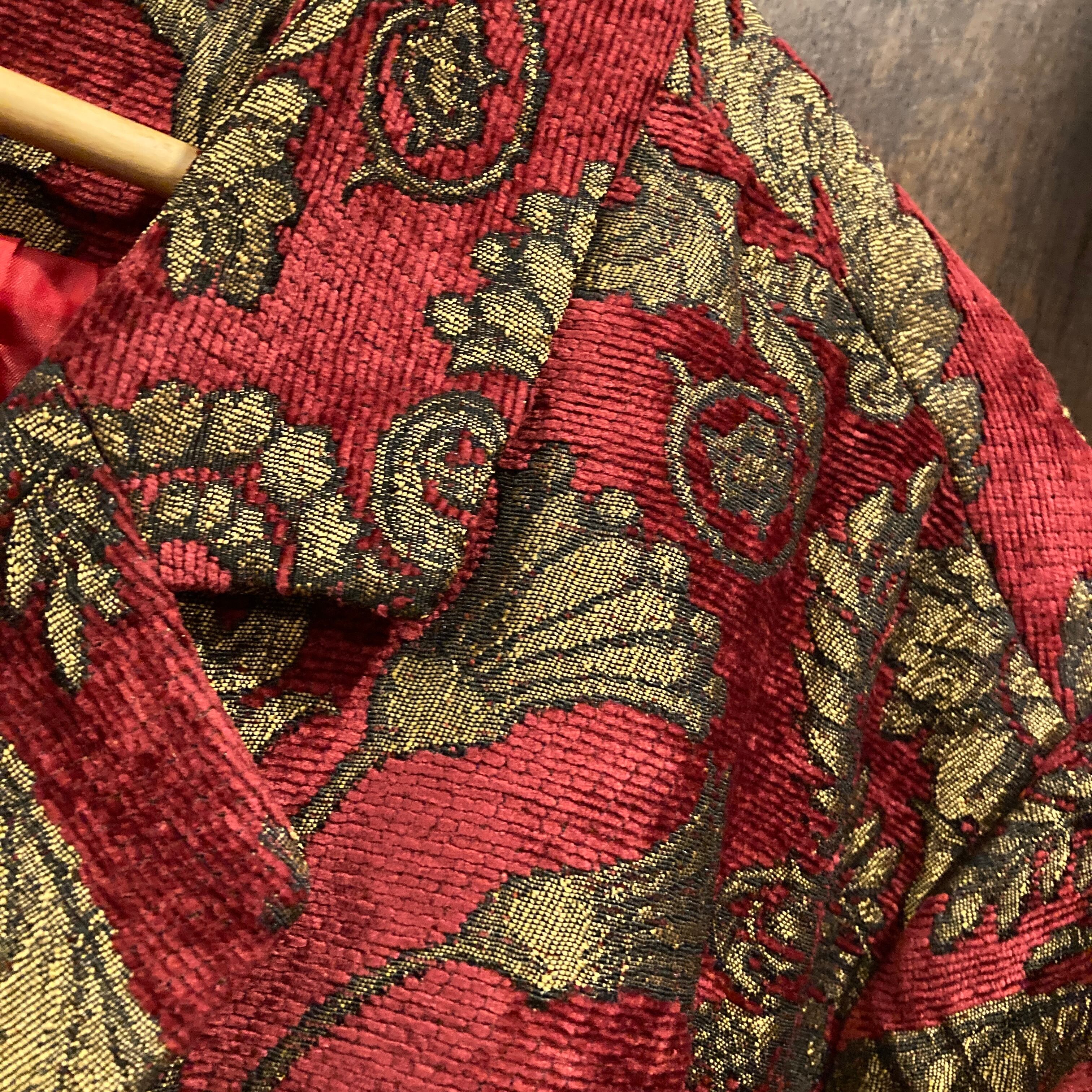 レディース ボタニカル エンボス コブラン ジャケット US vintage