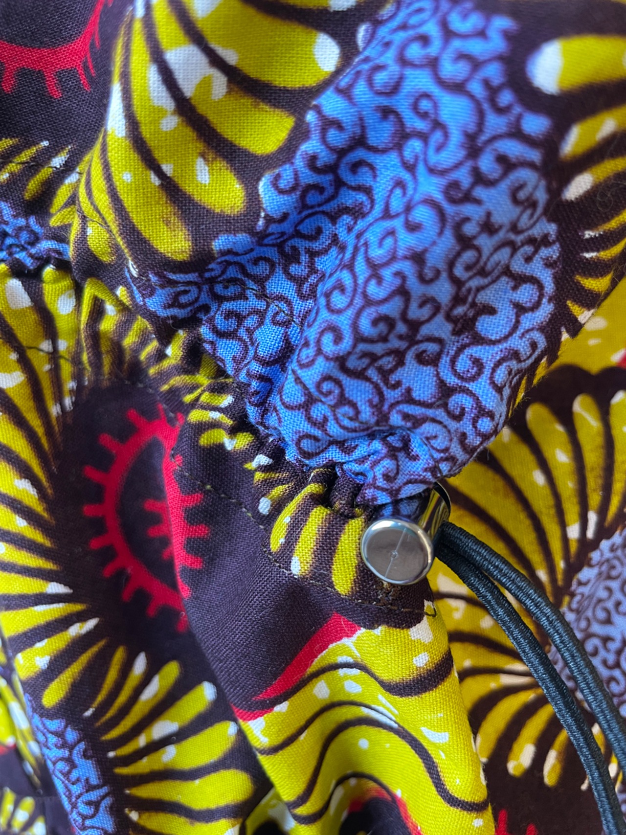 2WAYドロストスカート ブルー・カーキ・レッド （ガーナ産上質ファブリック・日本縫製）｜ アフリカンファブリック アフリカンプリント アフリカンバティック  アフリカ布 パーニュ キテンゲ