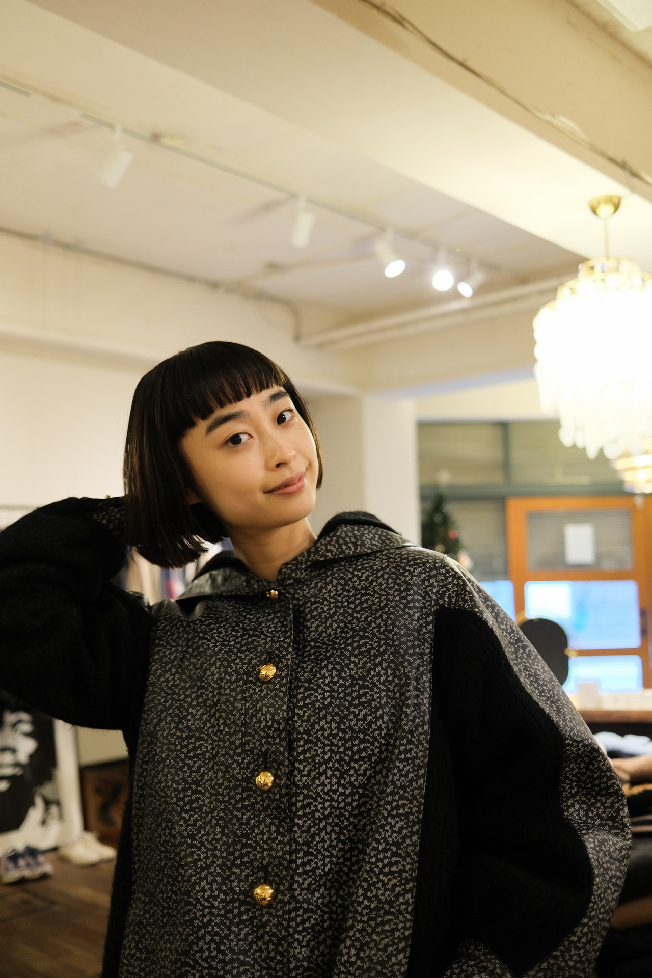 Roberta di comerino レーザーニットコート