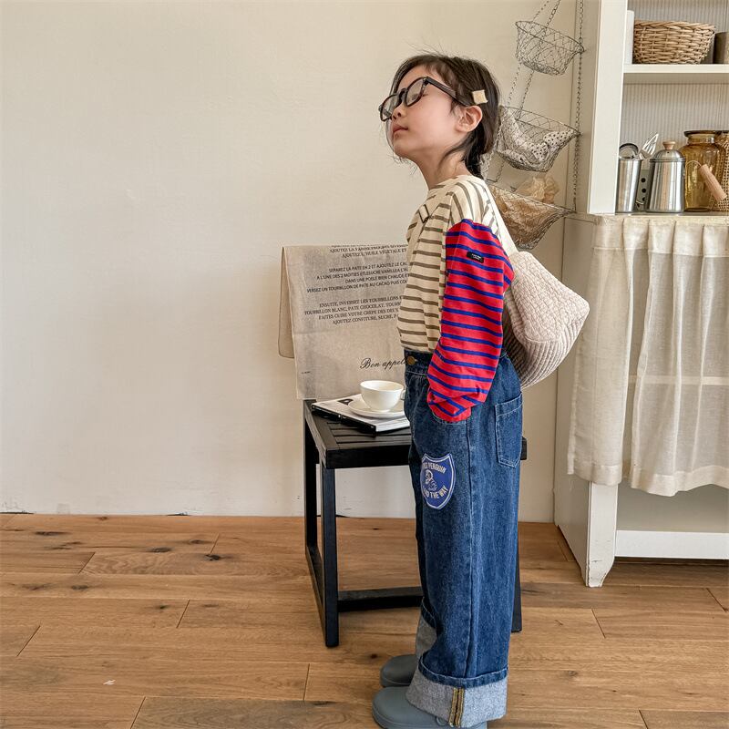 取寄》 ワッペンロールアップデニムパンツ （全2色） ADBB 2024夏