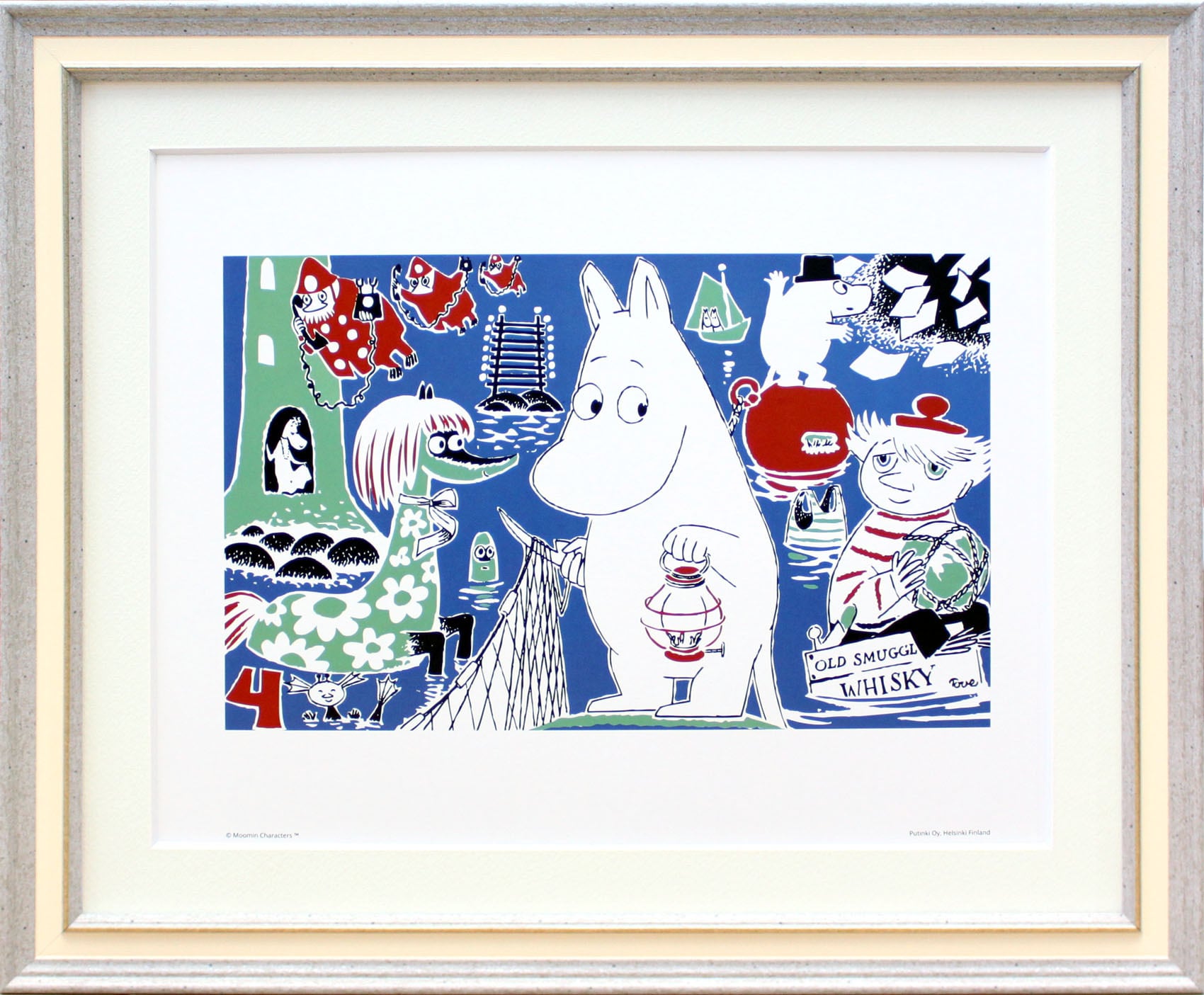 ムーミン 北欧 Putinki「ムーミントロール 4」送料無料 フレーム選択可能 展示用フック付アートポスター 絵画 インテリア アート
