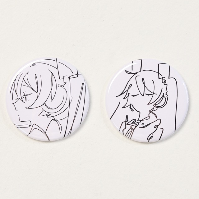 初音ミク　イラスト缶バッチ Art by 八三「code of silence」「up to you」