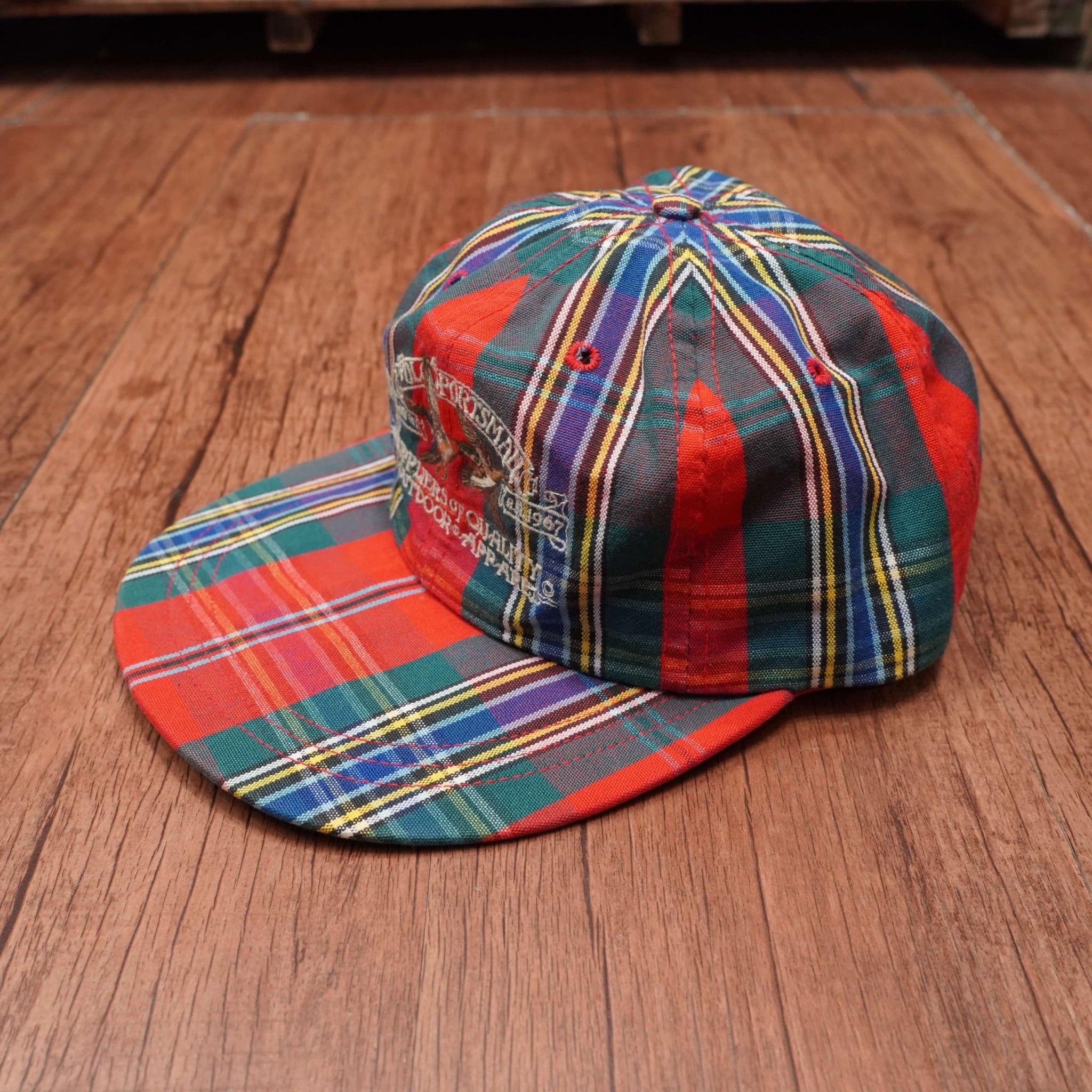 90s ralphlauren fitted cap polosportsman L/チェック キャップ 帽子