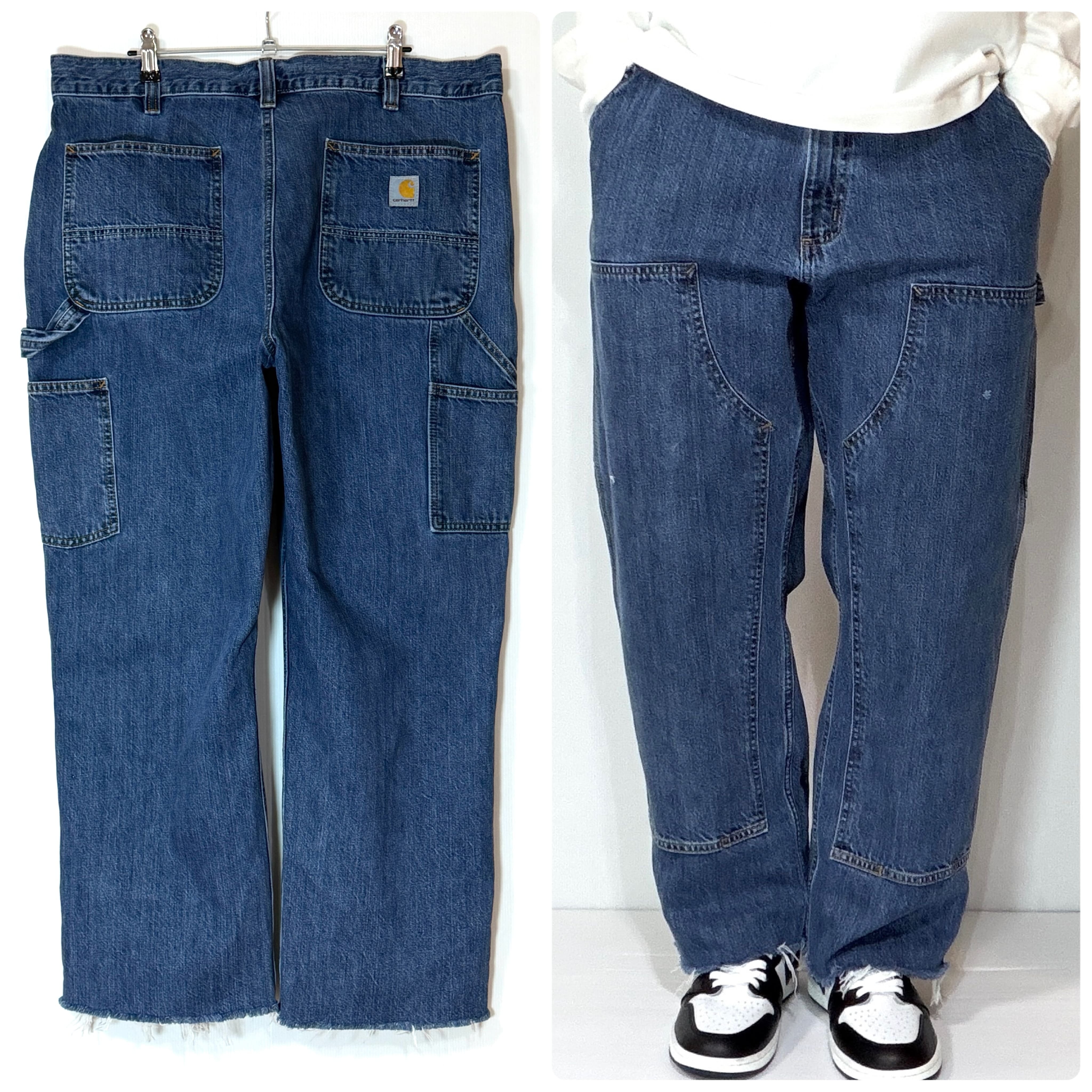 美品 メキシコ製 Carhartt カーハート W34 L30 デニムパンツ 刺ロゴ